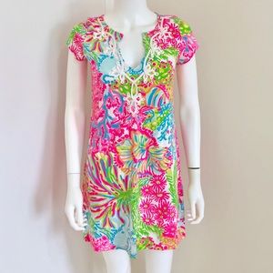 LILLY PULITZER Cotton Colorful Pink Dress Small